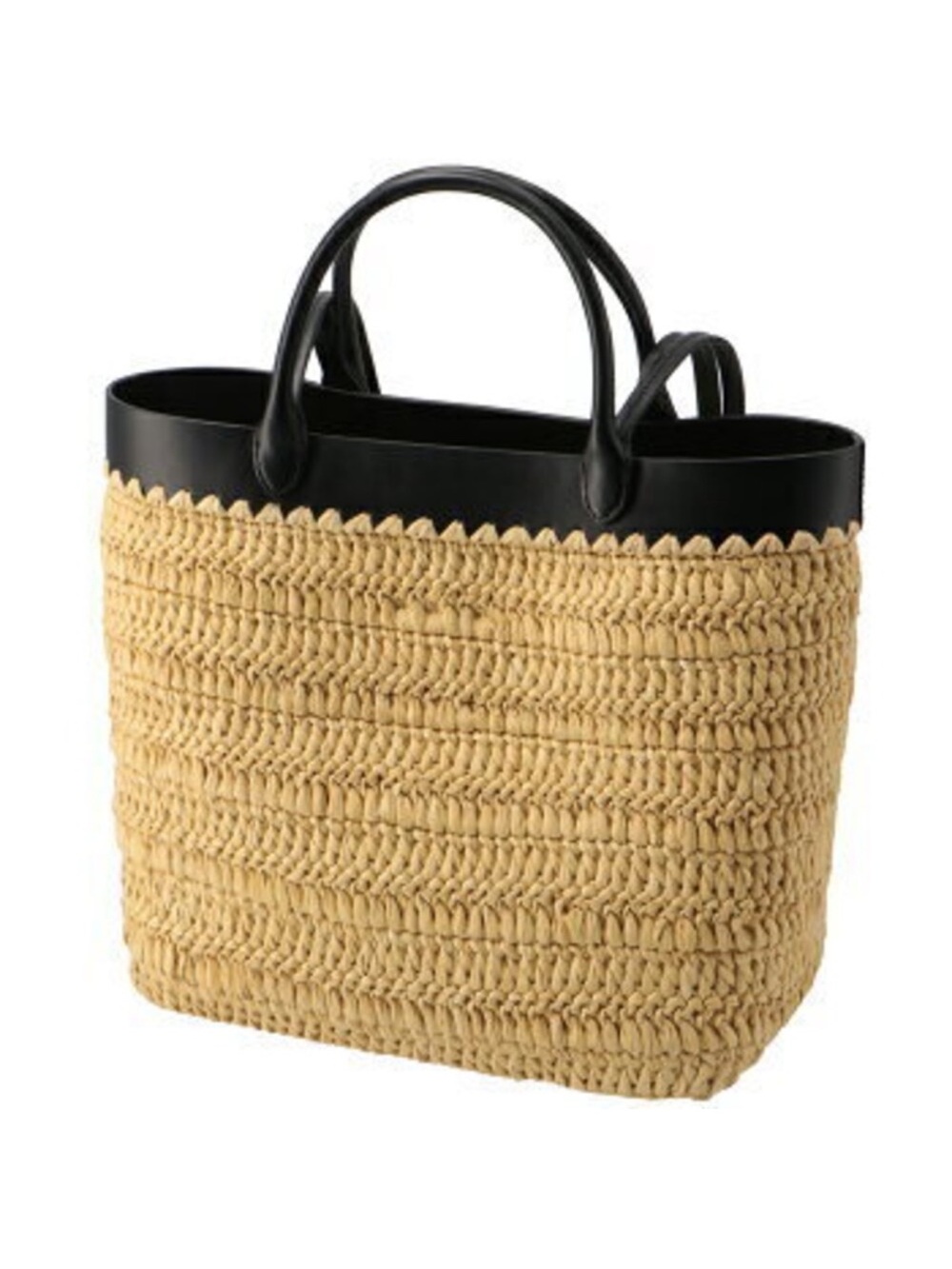 Prada Raffia Tote in Natural with Black Trim - Picture 3 of 7